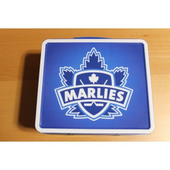 AHL Toronto Marlies Maple Leafs Mascot Lunch Box Lunchbox Metal Tin 8 x 7 x 4 - Picture 3 of 7